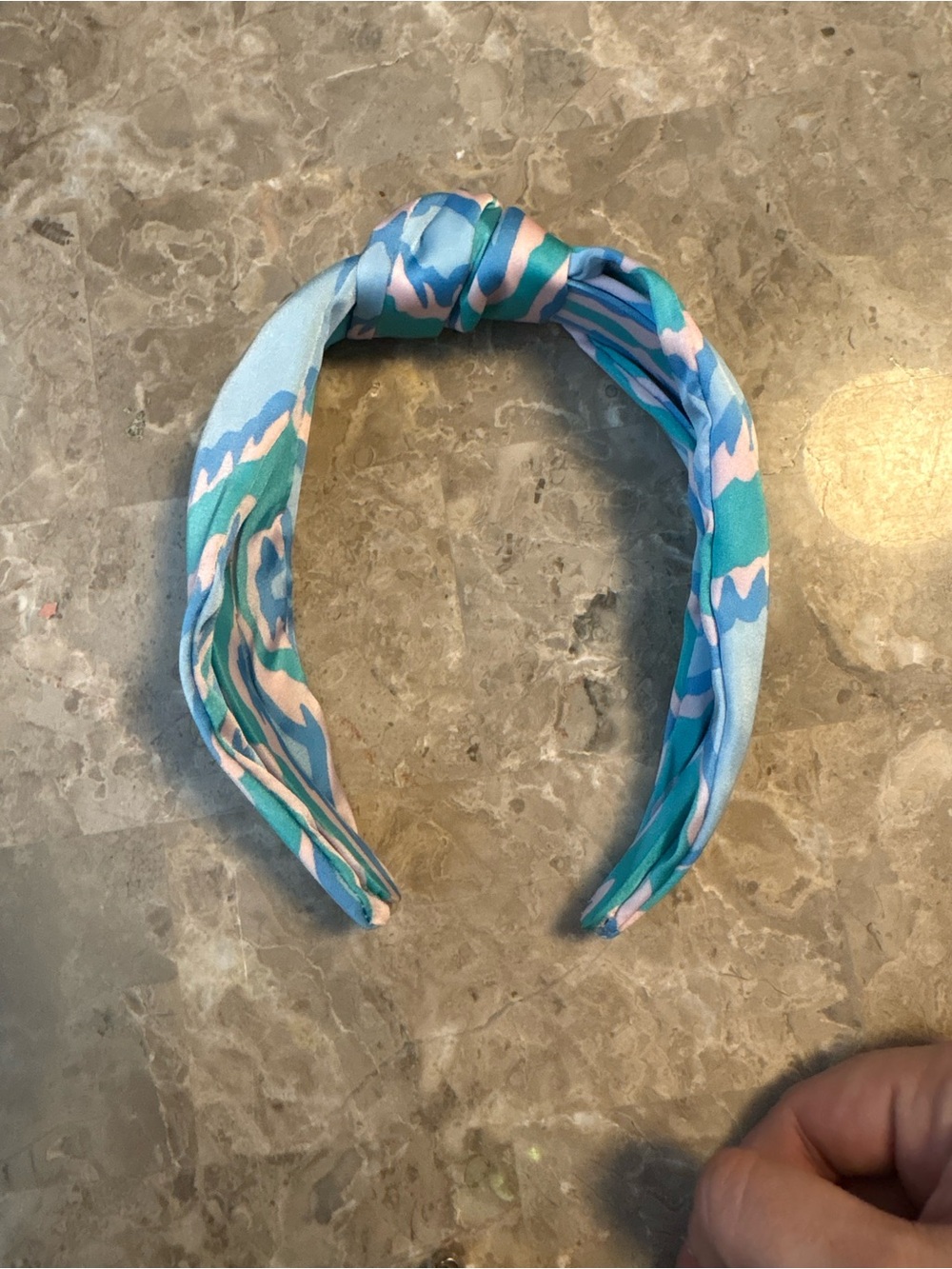 Anthropologie Knotted Headband in Teal, Light Blue & Pink